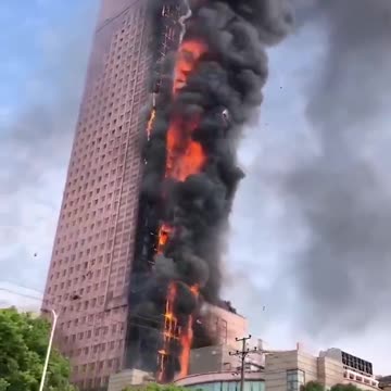 fire - burning skyscraper in China