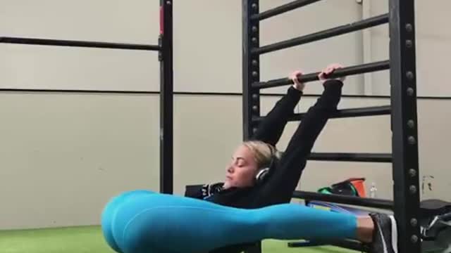 Amazing flexibility and streching at the gym
