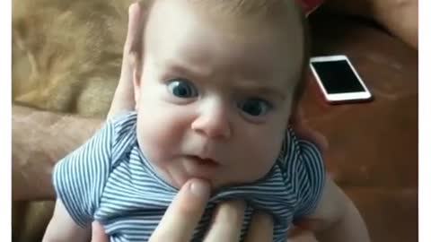 Daddy making fun of his baby