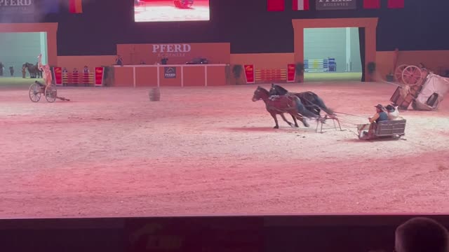 Wagon Seat Flies Off During Stunt Show in Germany