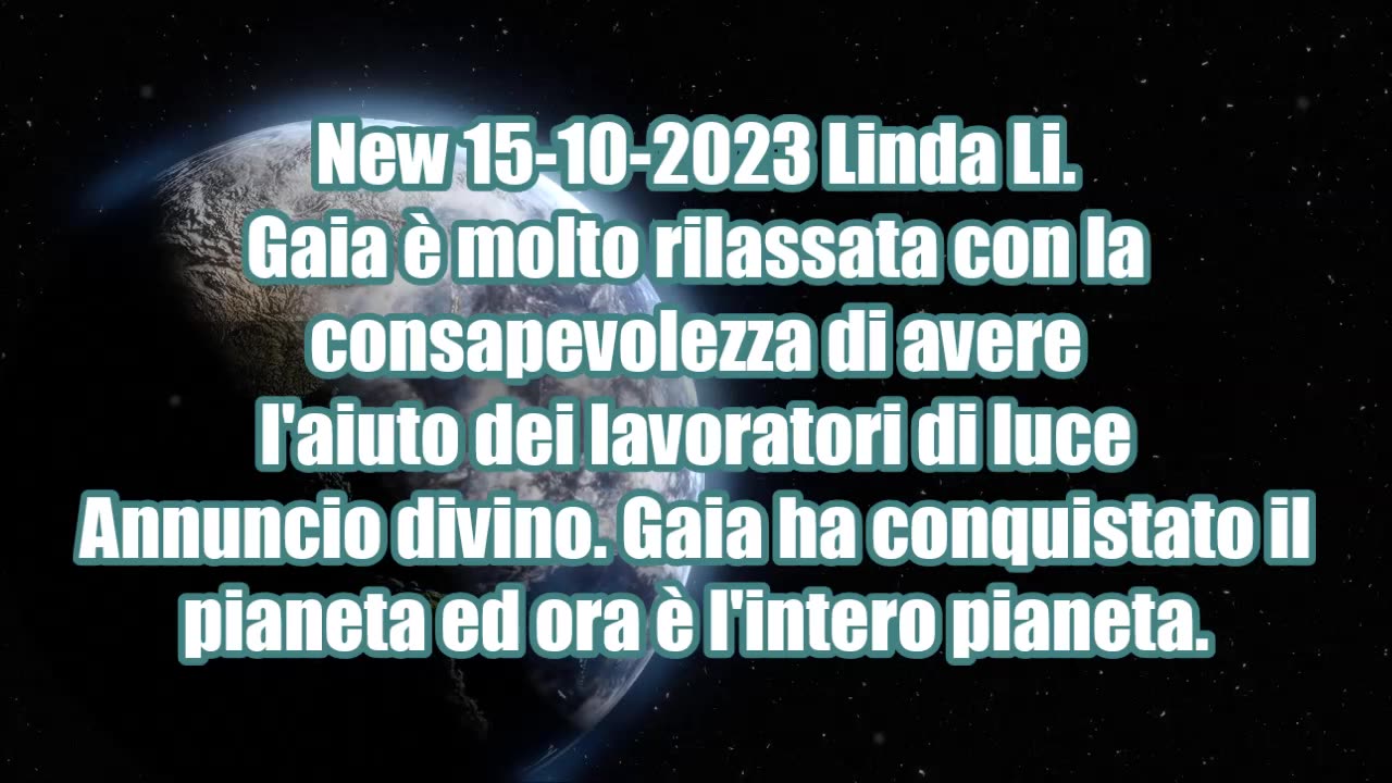 New 15-10-2023 Linda Li. Gaia è molto rilassata di avere l'aiuto dei lavoratori di luce