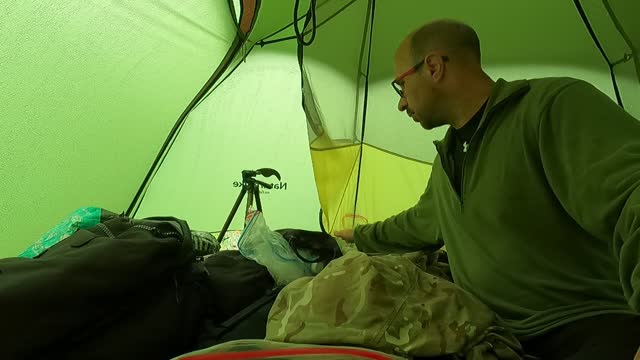 Test footage inside 3 season tent .