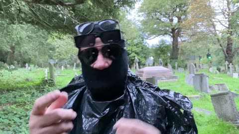 DEAF-MUTE MAN IN THE CEMETERY, ANNOUNCING THE END OF THE WORLD IN THE SIGN LANGUAGE