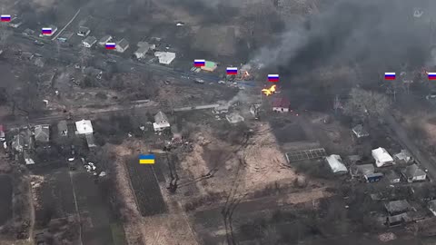 A Lone Ukrainian Tank Engages A Large Russian Convoy