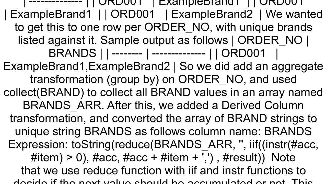 Collect exp Function with distinct Values in Mapping Data Flow ADF Aggregate Transformation