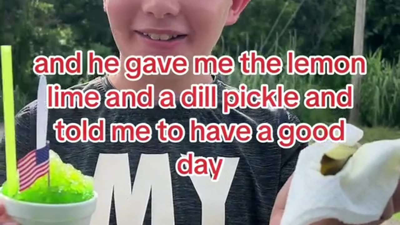 Dill pickle snow cone