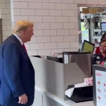 Former U.S. president Donald Trump orders 30 milkshakes at Atlanta Chick-fil-##&/