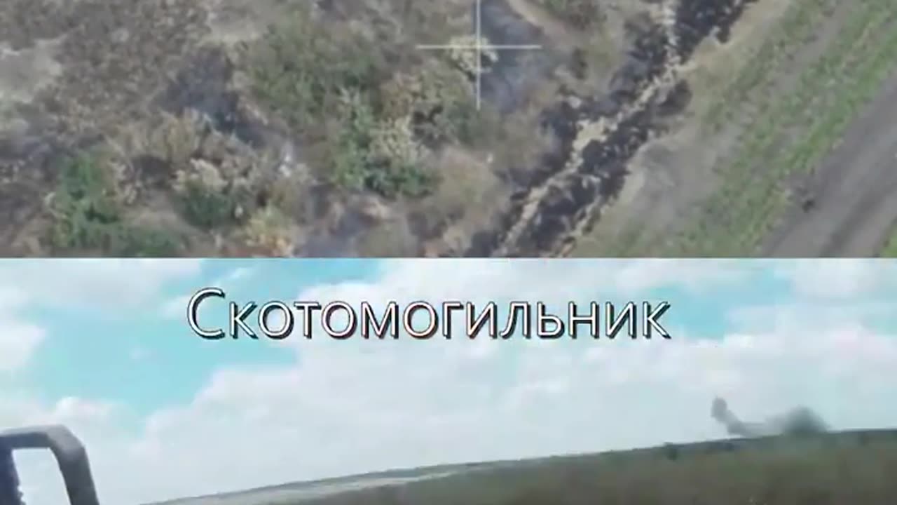 Dual POV footage of a group of Ukranian soldiers being targeted by a Russian FPV drone