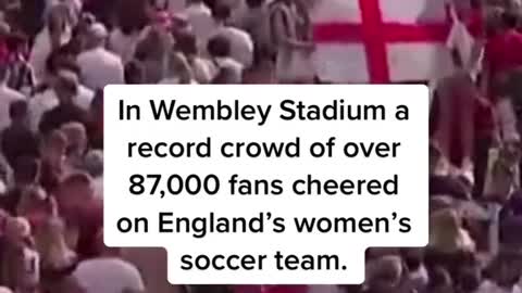 In Wembley Stadium a record crowd of over 87,000 fans cheered on England's women's soccer team.