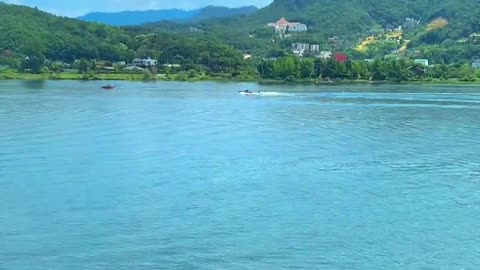 A scenic cafe with a view of the North Han River