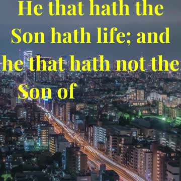 He that hath the Son hath life; and he that hath not the Son of God hath not life