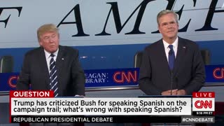 Trump We speak English here, not Spanish