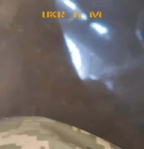 Ukrainian soldiers who were resting in a trench are hit by Russian artillery.