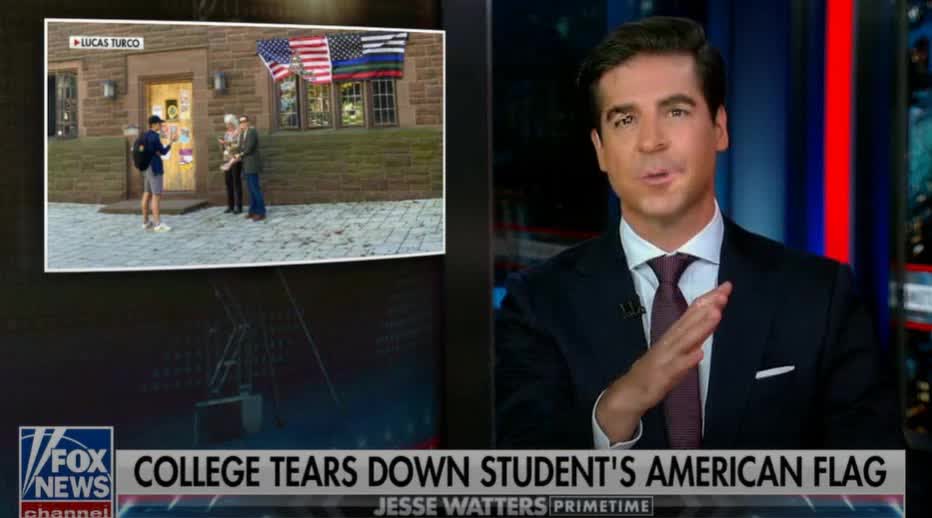 USA flag was offensive in the USA at college