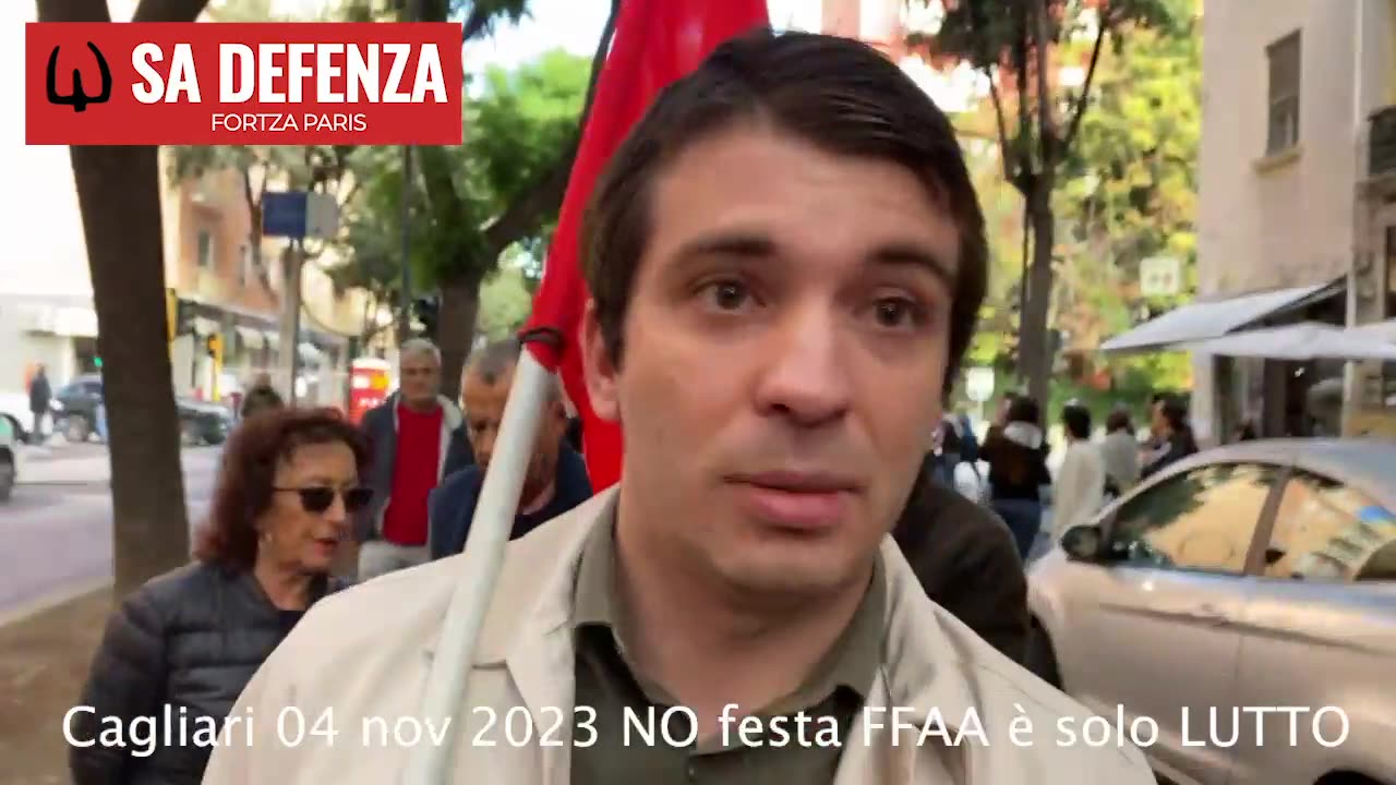 Cagliari 4 novembre 23 manifestazione NO festa FFAA