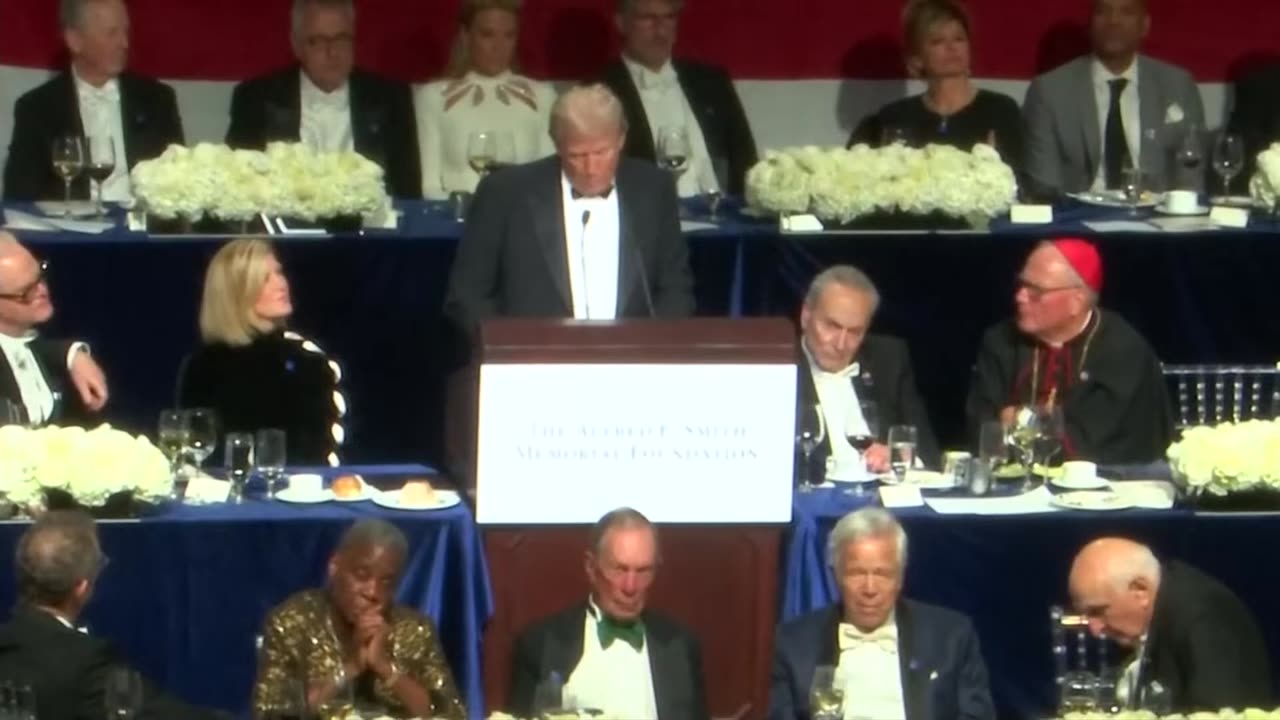 Donald Trump roasts Harris at charity dinner in New York