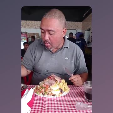 It was at the Come a Vontade Restaurant and he made a pyramid on the plate...