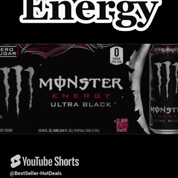 Monster Energy Ultra Black, Sugar Free Energy Drink, 16 Ounce (Pack of 15)