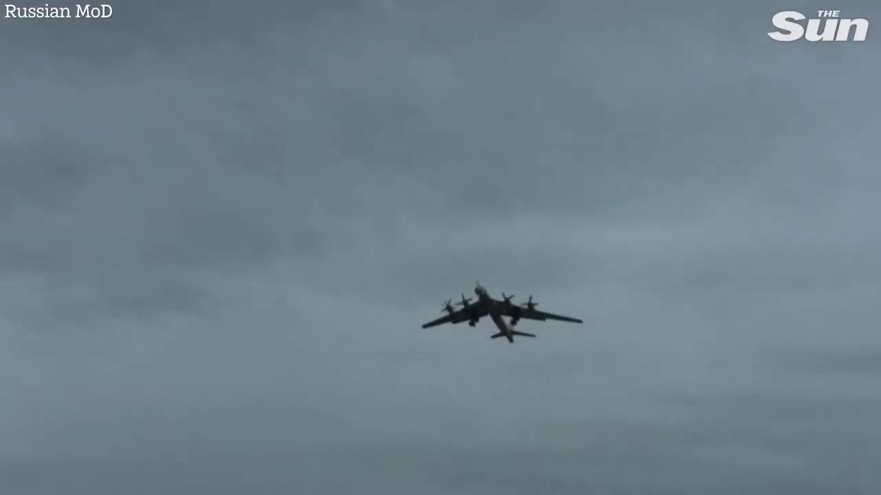 Russian bombers with nuclear capabilities patrol over the Sea of Japan