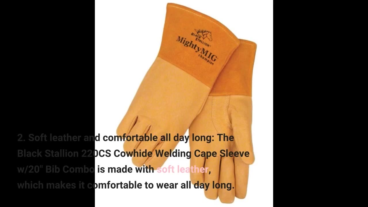 Black Stallion 220CS Cowhide Welding Cape Sleeve w/20"-Overview