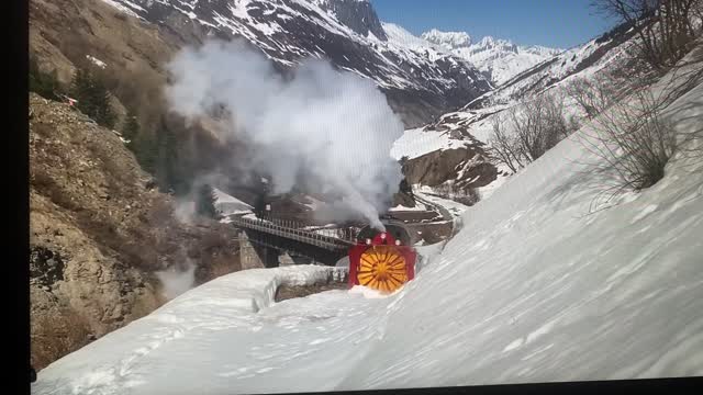 Snow plowing on the Alps