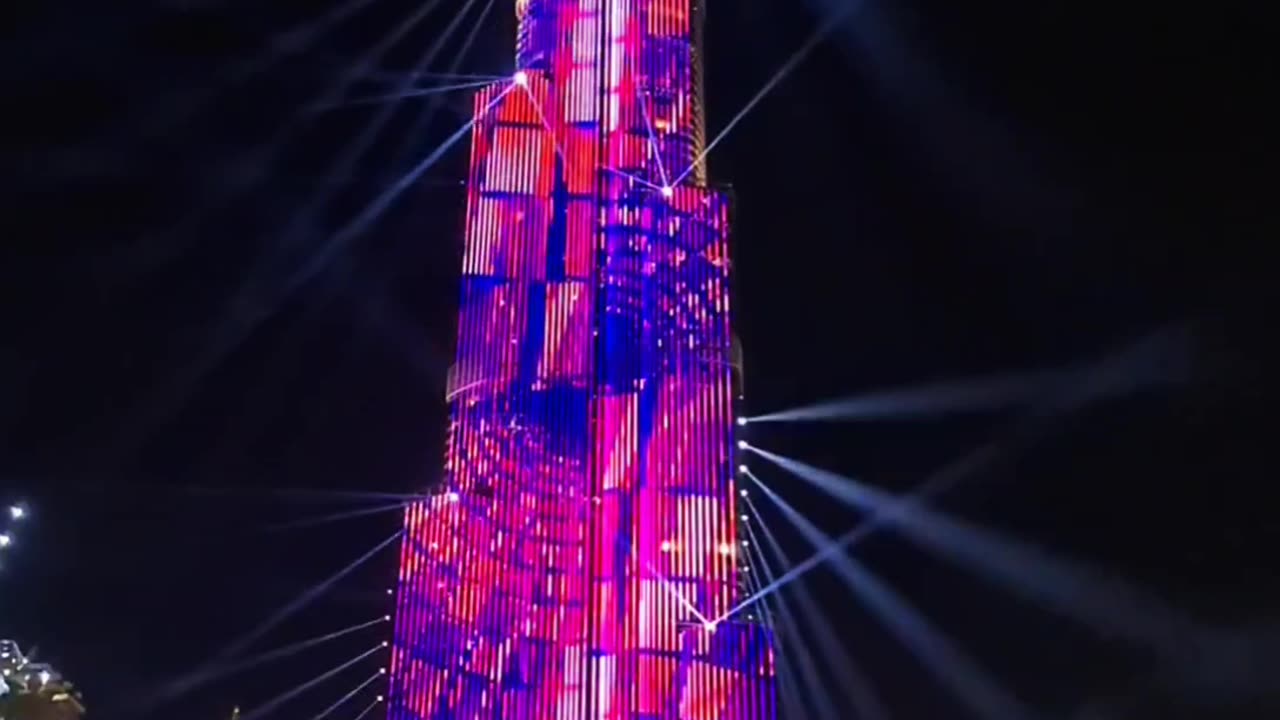 Laser Light show at Burj Khalifa the World's tallest building