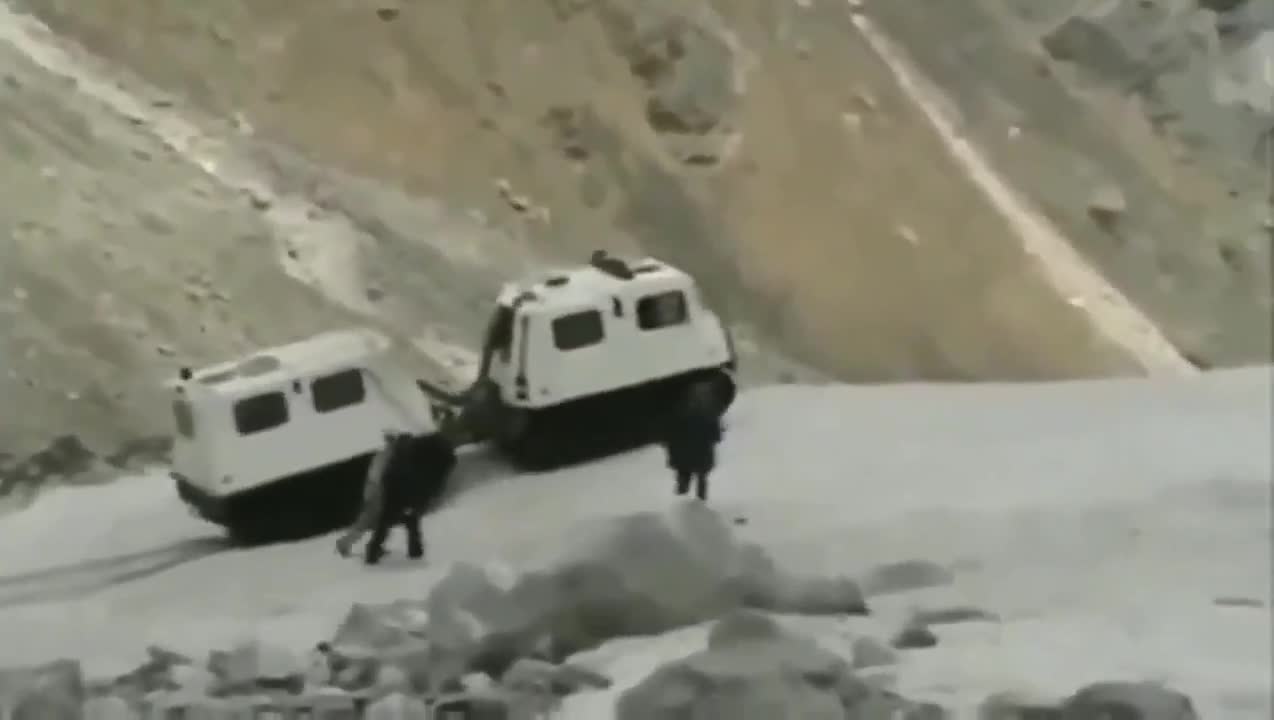 Italian ARIS Double Section All Terrain Tracked Vehicle At Ladakh