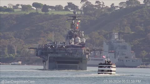 USS Boxer (LHD-4) Outbound San Diego w/Full Deck