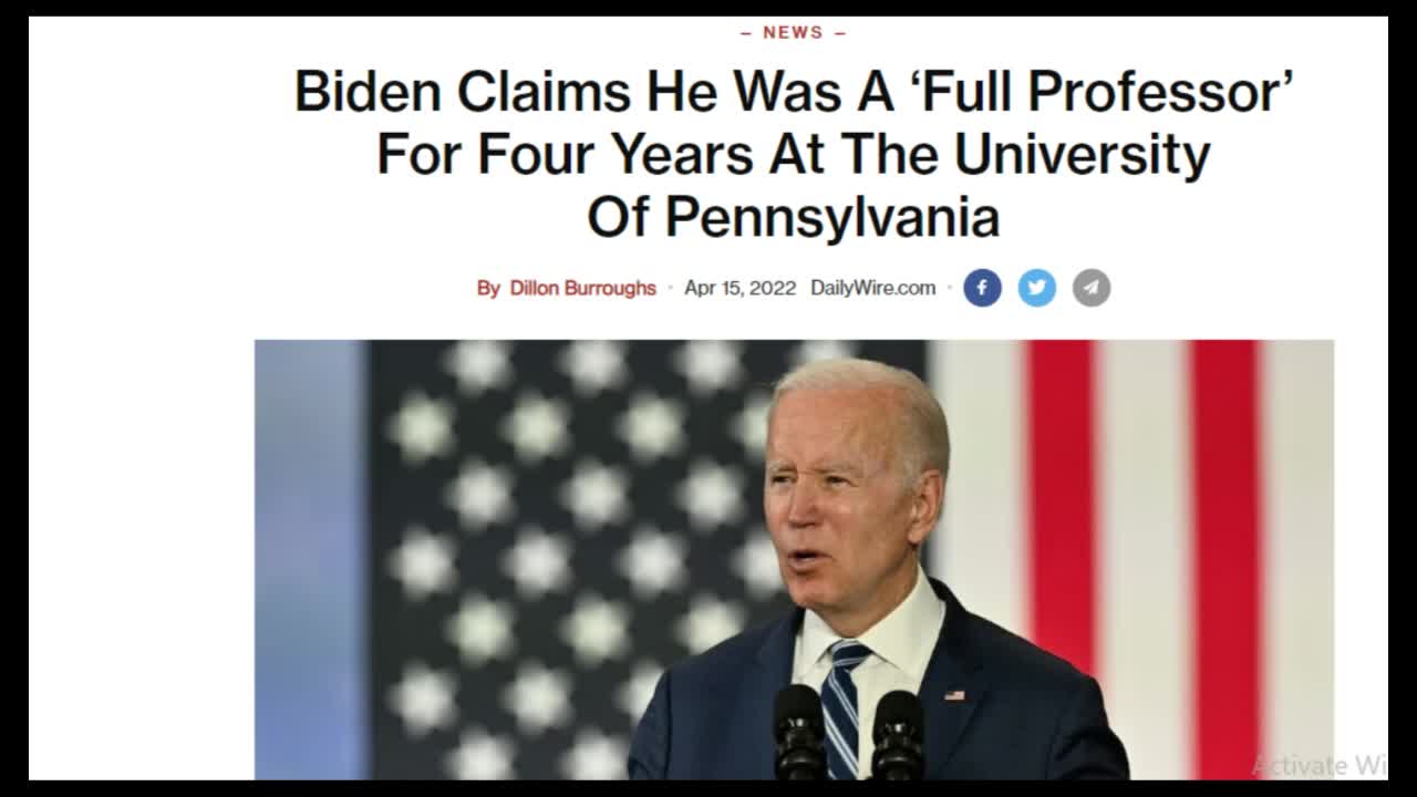 "Professor" Biden NEVER TAUGHT A CLASS!