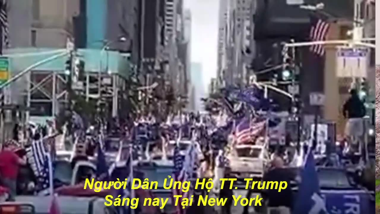 NGƯỜI DÂN ỦNG HỘ TT.TRUMP BIỂU TÌNH TRƯỚC TRUMP TOWER, NY SÁNG NAY 19/3