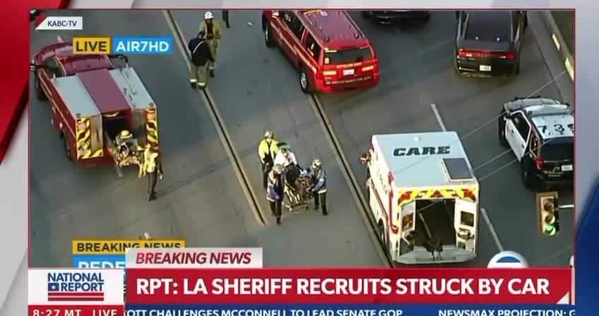 LA sheriff recruits struck by car