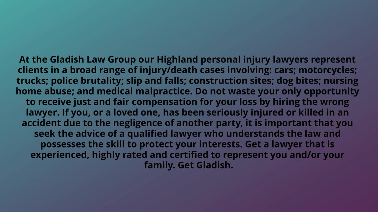 Highland personal injury lawyer