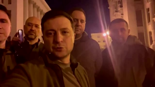 'We are here' -defiant Zelenskiy on the streets of Kyiv