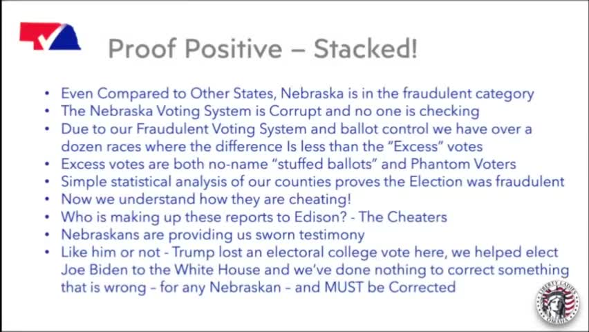 Nebraska Election Summary - Fraudulent Territory! - NVAP Presentation - Clip 30 of 32