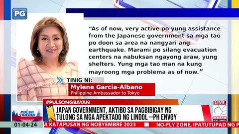 Ilang Pilipino, nakauwi na mula sa evacuation center matapos ang lindol sa Japan —PH Envoy