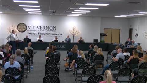 Dr. Dan Stock MD, speaks at Mt. Vernon School Board Meeting