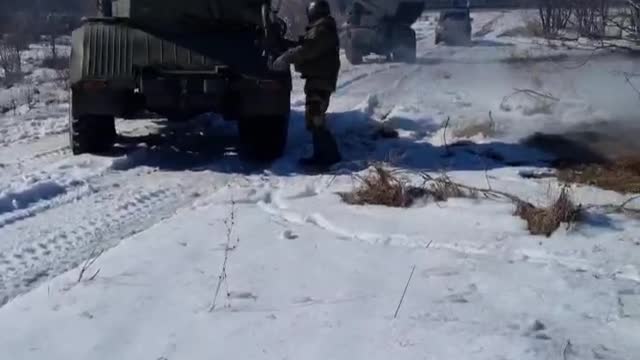 Russian MLRS in action near Kharkov