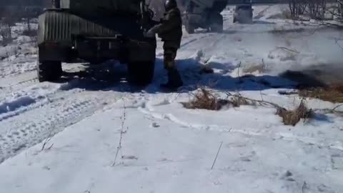 Russian MLRS in action near Kharkov