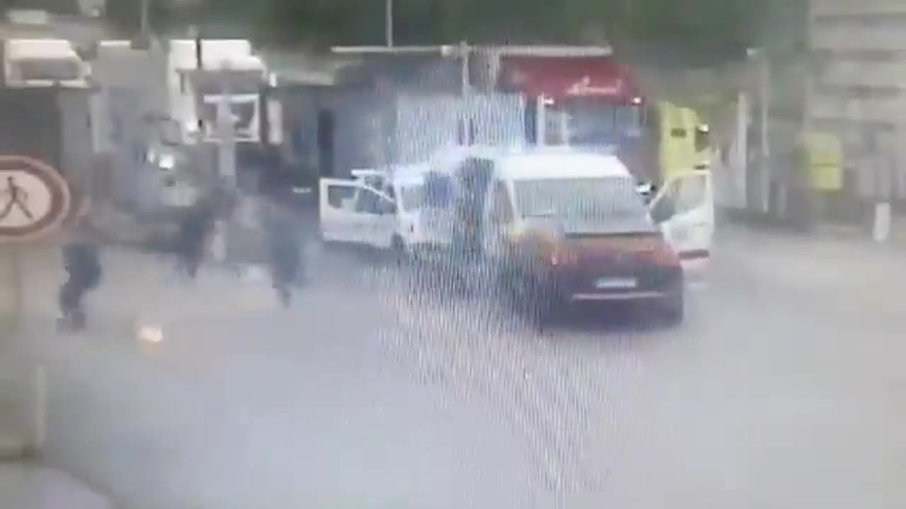 The attack on the prison van at Incarville from another angle, you can see the