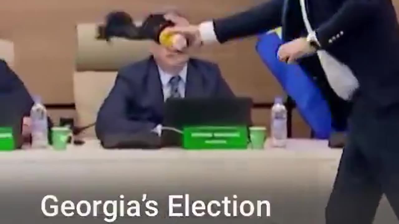 Someone doused paint on Georgian Election Comissioner