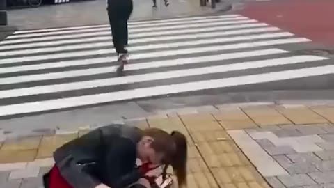 Japanese Girl Punched By Muslim