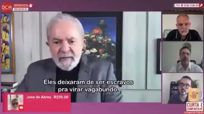 Lula chamando os negros de vagabundos