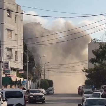 Israeli strike on Carmel Tower in Gaza