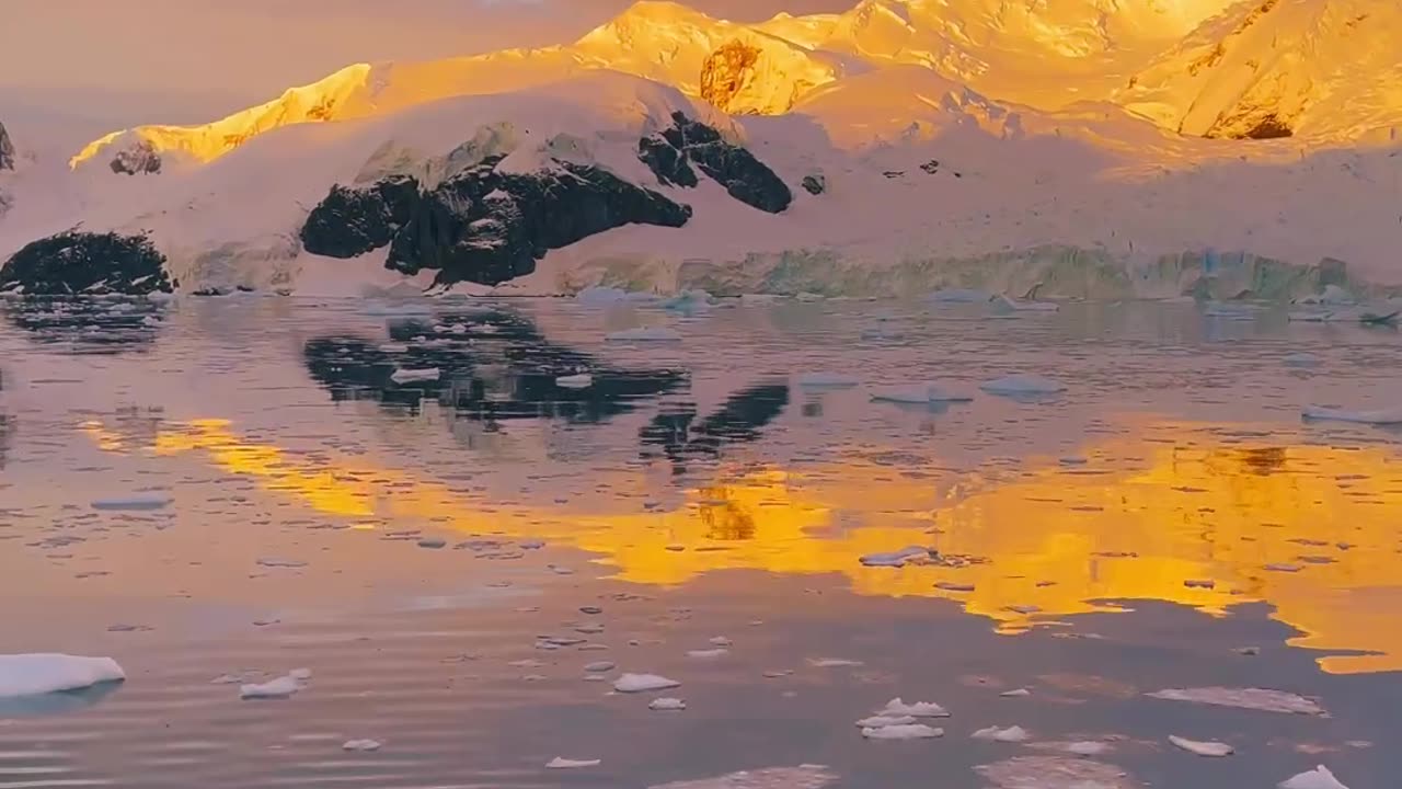 Golden hour in Antarctica 🌅 #discoverearth #earth #earthcapture