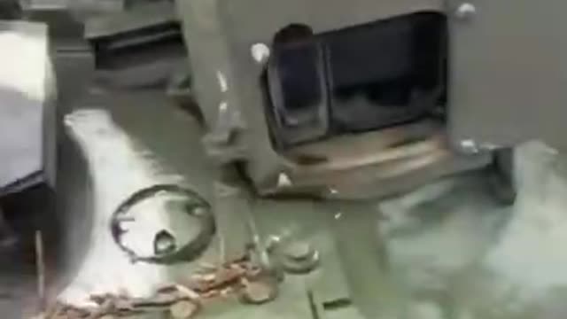Ukranian Soliders With Destroyed Russian Tank