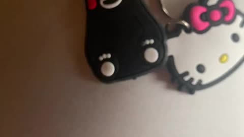 Key Pendant - white cat and bear