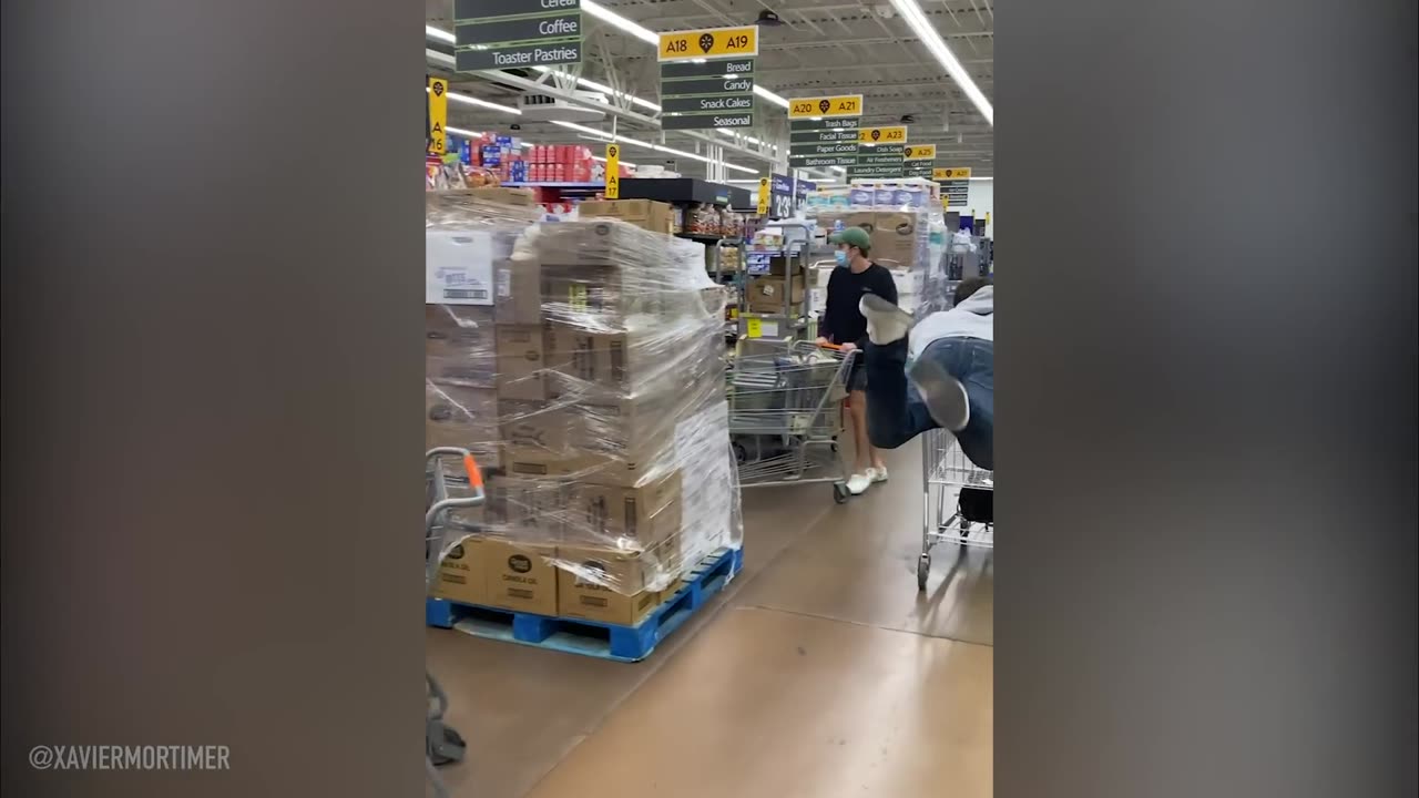 Funny Man flying while shopping😂😂🤣🤣
