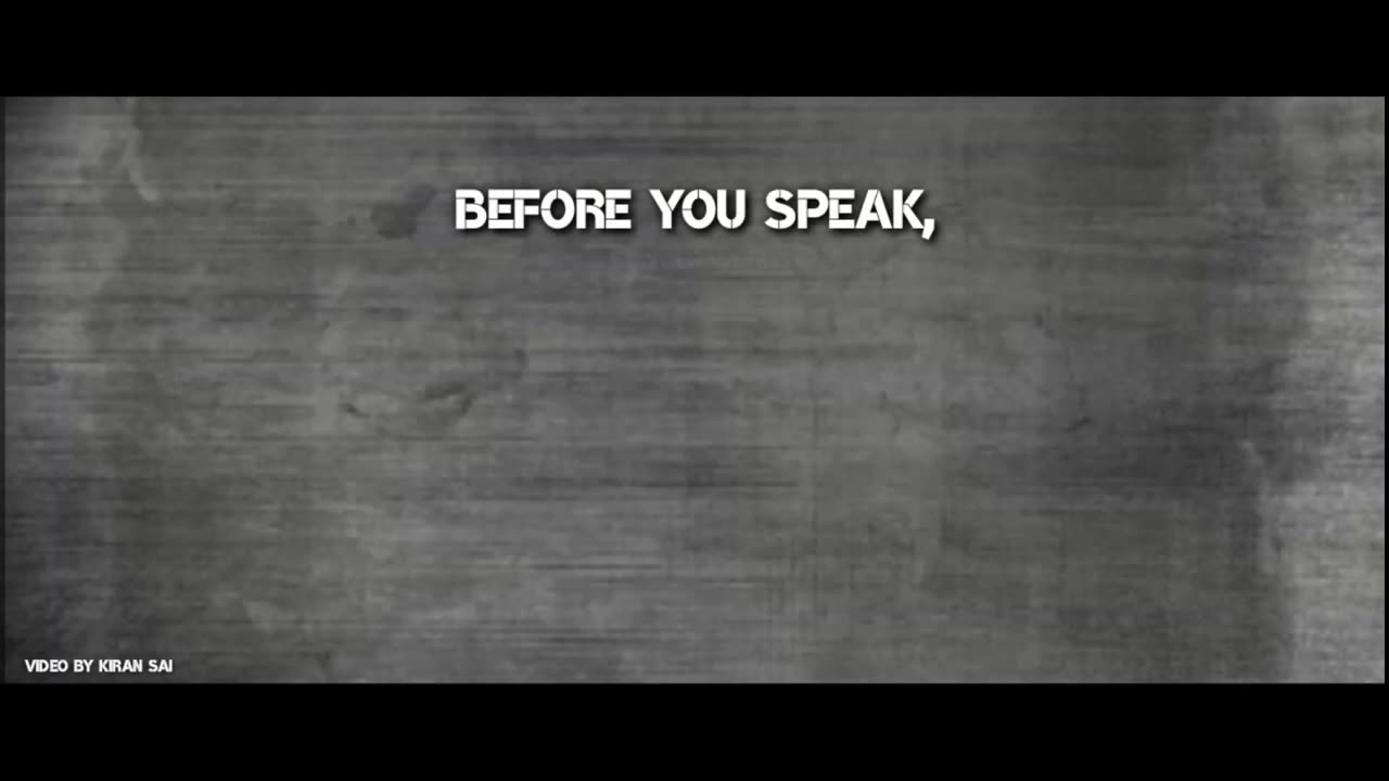 Before you speak