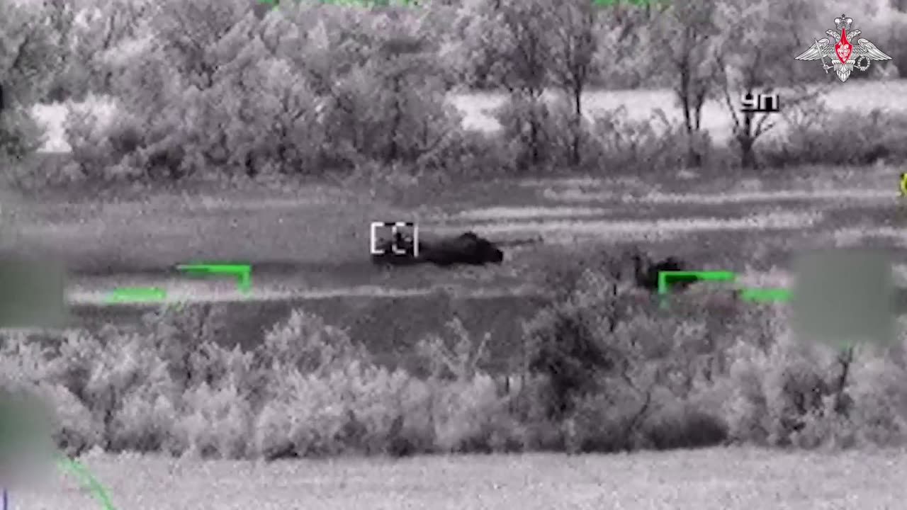 Russian attack helicopter Alligator Ka-52 destroyed two tanks of Ukrainian forces