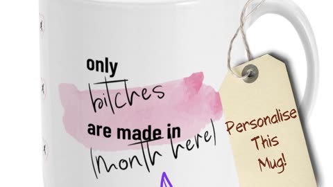 Personalised ONLY BITCHES Ceramic Mug by Welovit ❤️
